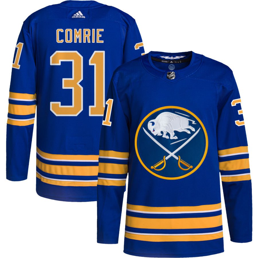 Buffalo Sabres #31 Eric Comrie Royal Home Authentic Pro Jersey