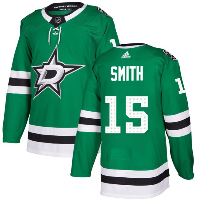 Men's Dallas Stars #15 Craig Smith Green Stitched Hockey Jersey